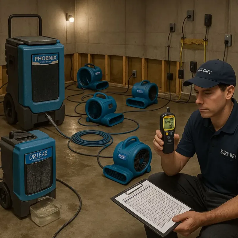 Structural Drying and Dehumidification process in Allyn, WA